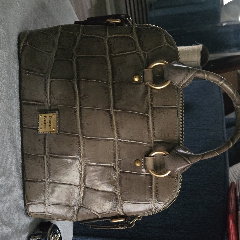 Dooney & Bourke Crocodile-Embossed Satchel in Brown